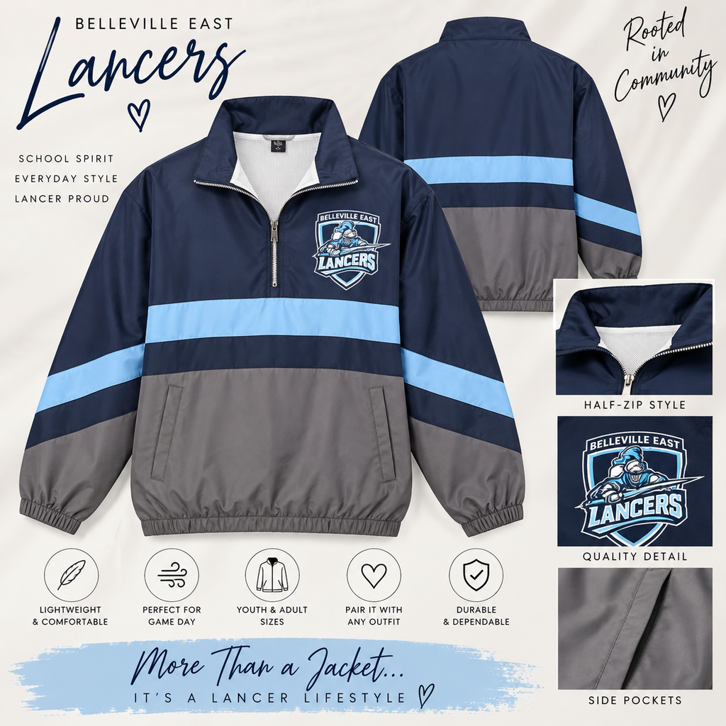 Belleville East Lancers Colorblock Half-Zip Windbreaker