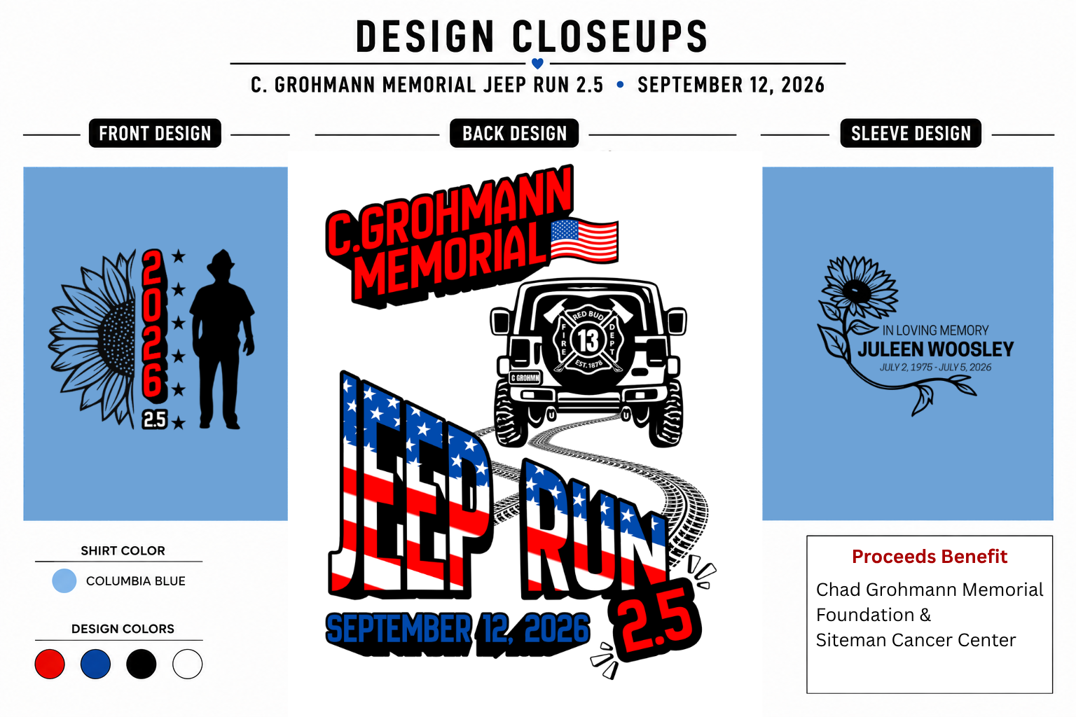 C. Grohmann Memorial Jeep Run 2.5 – Short Sleeve T-Shirt