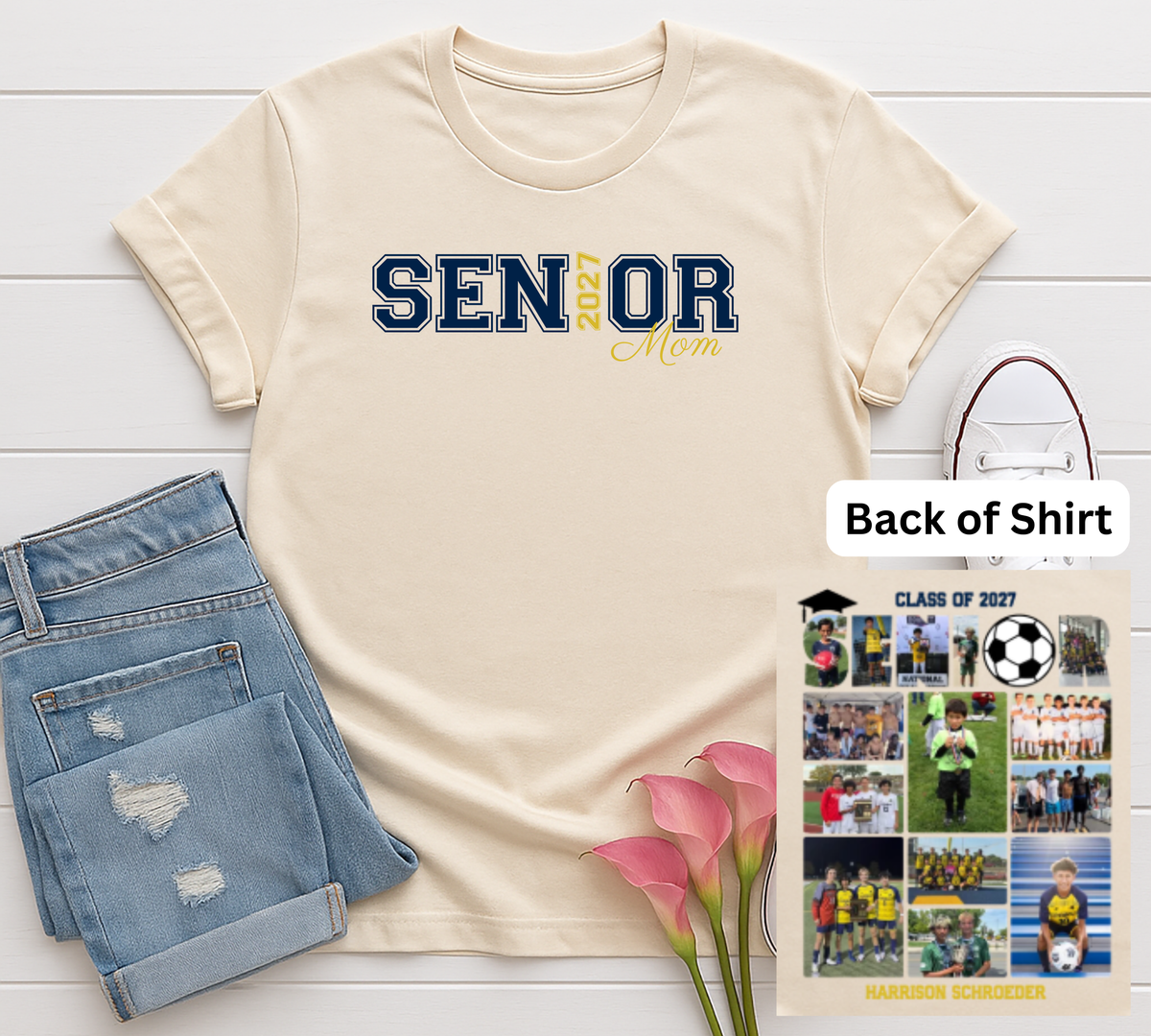 Custom Class of 2027 Senior Photo Shirt